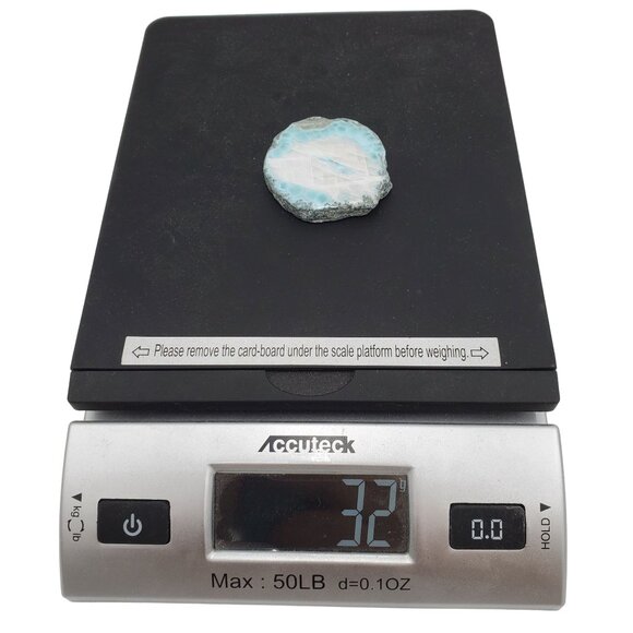 32g 160ct Hand-picked Larimar pectolite Dominican Blue Rough Slab Rock Stone Gem - Picture 5 of 13